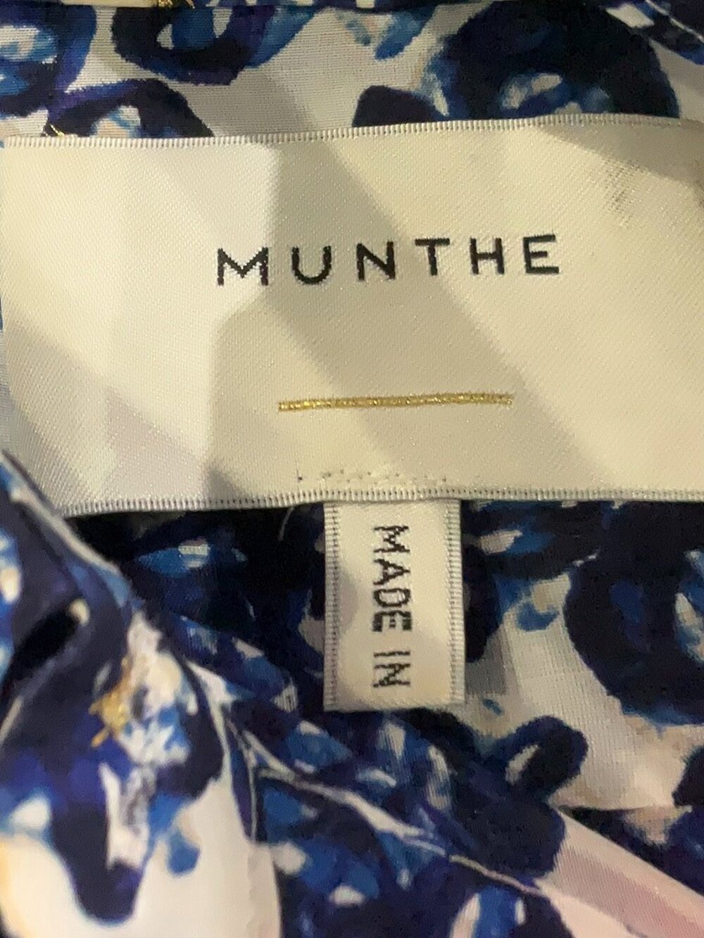 MUNTHE Blue White Floral Ruffle Shirt Dress EU 40 US 10 - Picture 7 of 7